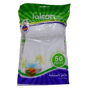 Buy Super Falcon Plastic Spoon 50pcs Online at Best Price | Disposable Cutlery | Lulu Kuwait in Kuwait