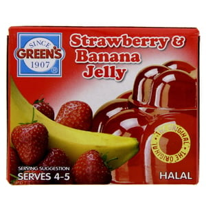 Green's Strawberry & Banana Jelly 12 x 80 g