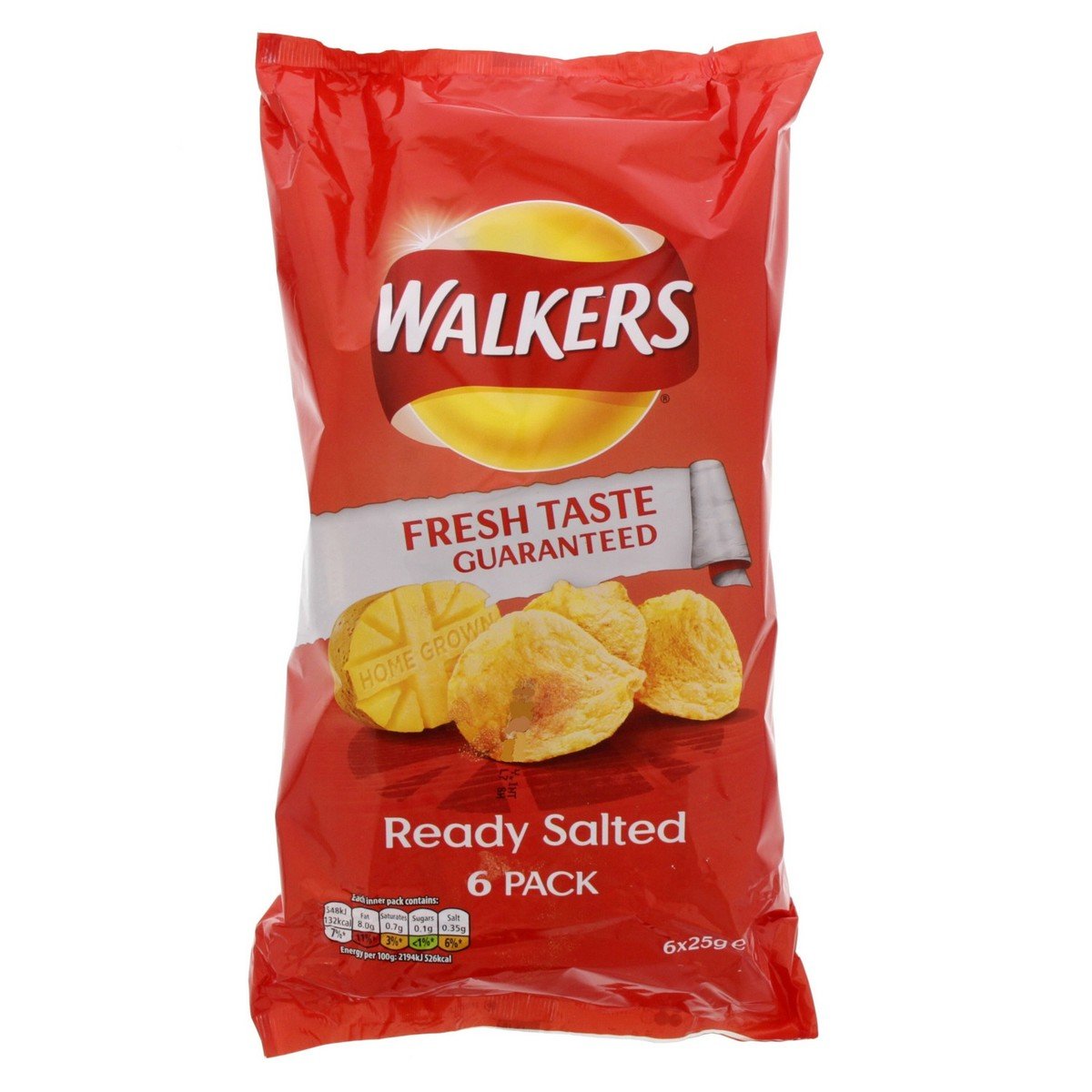 Walkers Ready Salted Potato Chips 6 x 25 g