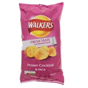 Walkers Prawn Cocktail Chips 6 X 25g