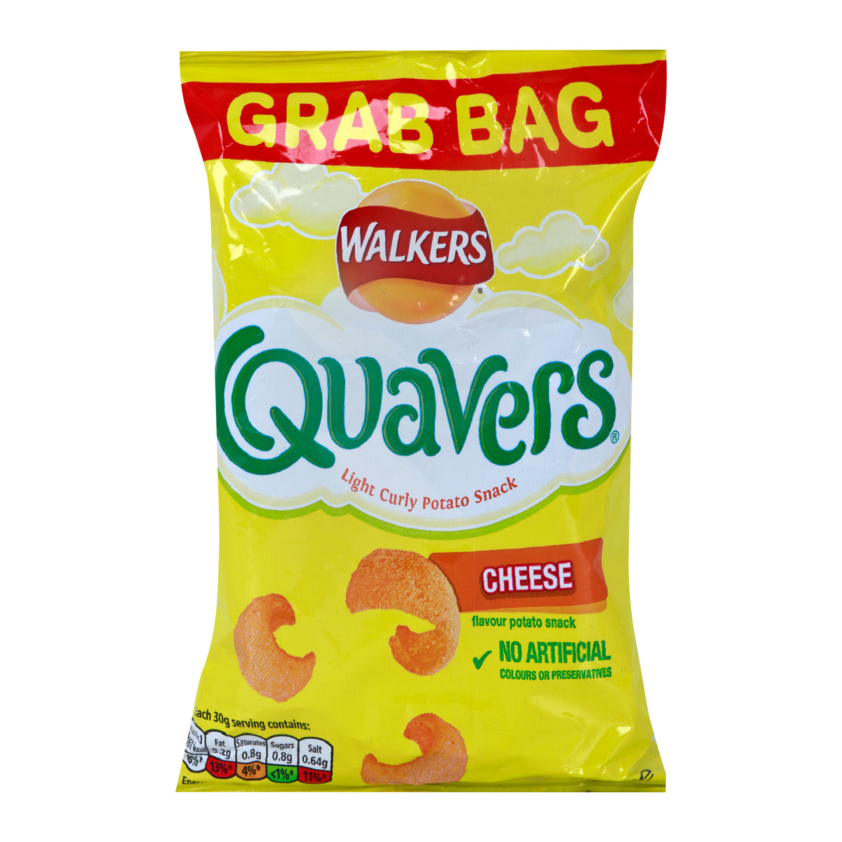 Walkers Quavers Curly Potato Snack Cheese Chips 34g