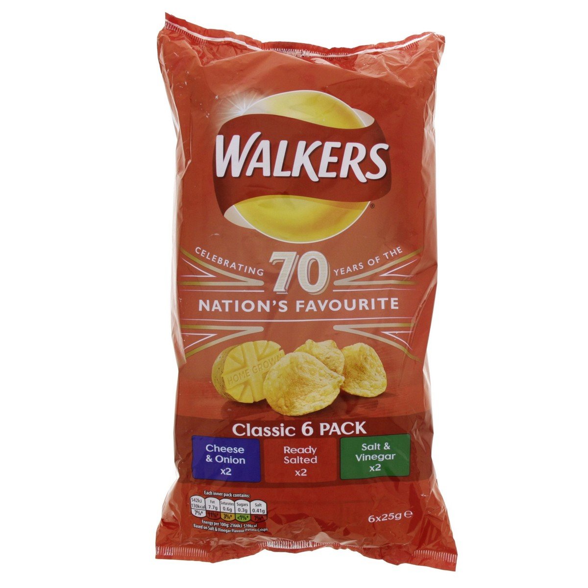Walkers Classic Chips 6 x 25 g