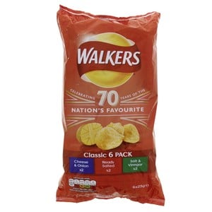 Walkers Classic Chips 6 X 25g