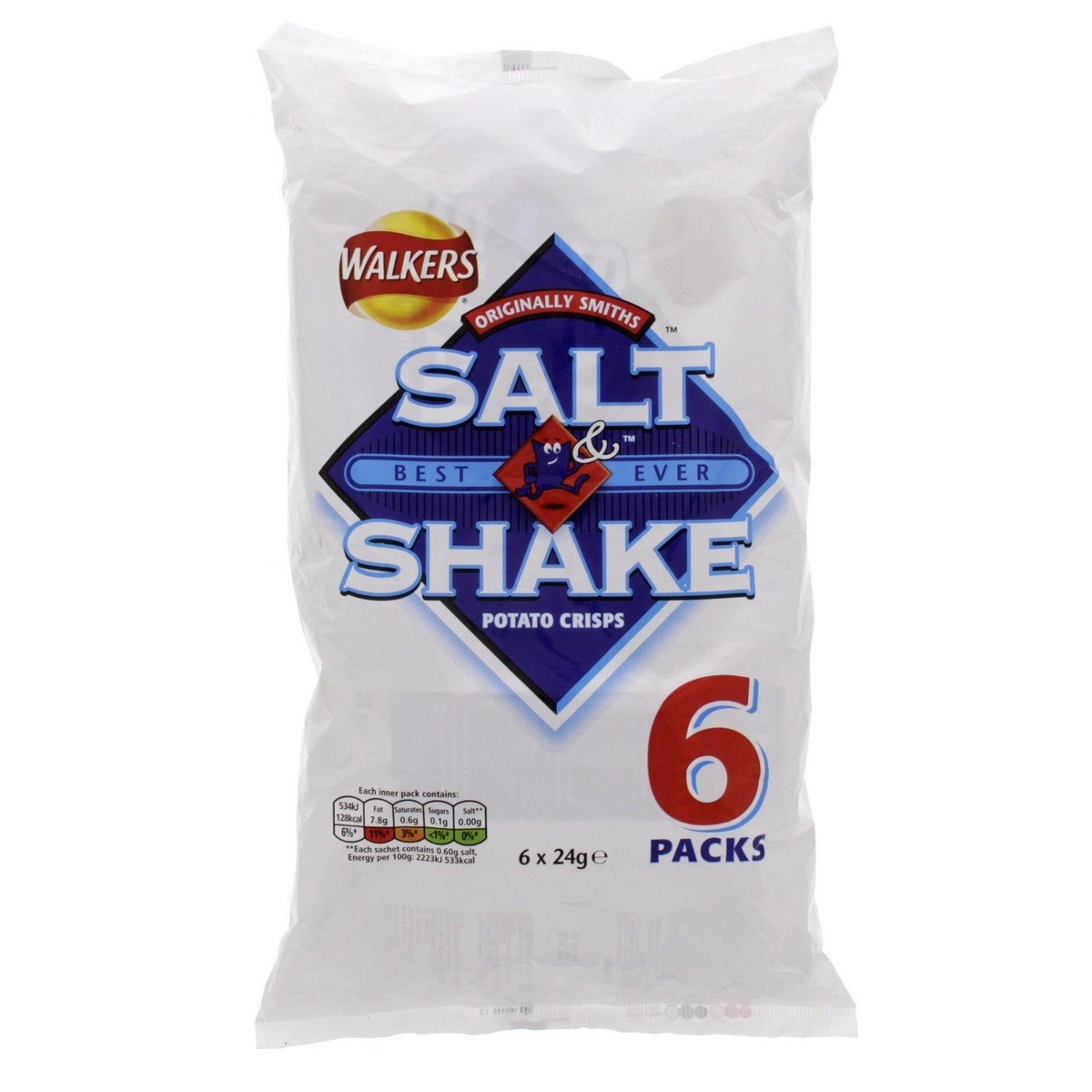 Walkers Salt & Shake Potato Crisps 6 x 24 g