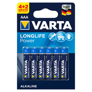 Varta  Long Life Power AAA Alkaline Battery 4+2