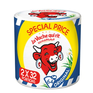 La vache qui rit Original Spreadable Cheese Triangles 2 x 32 Portions 960g