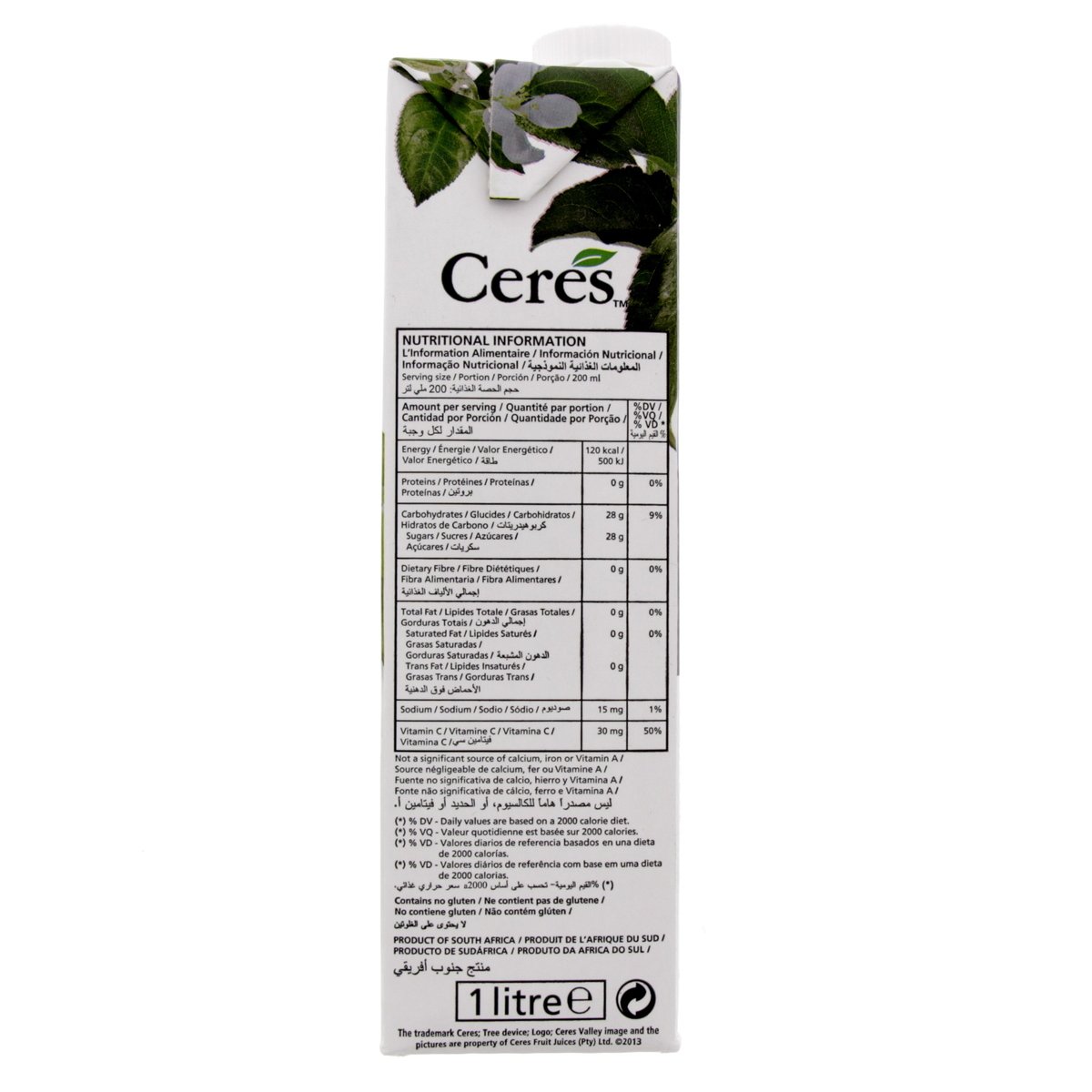 Ceres White Grape Juice 1 Litre