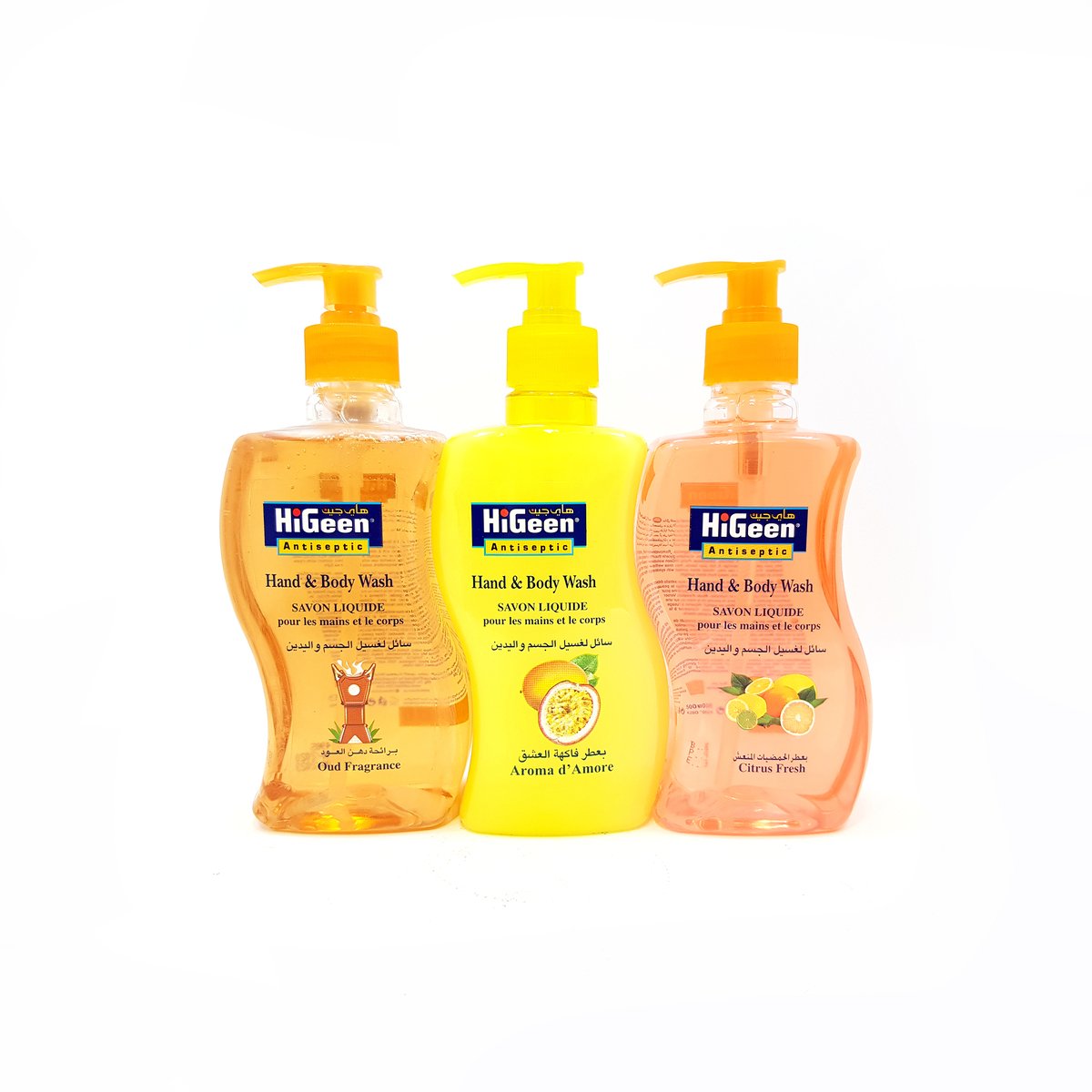 Hi-Geen Antiseptic Hand and Body Wash Assorted 3 x 500ml