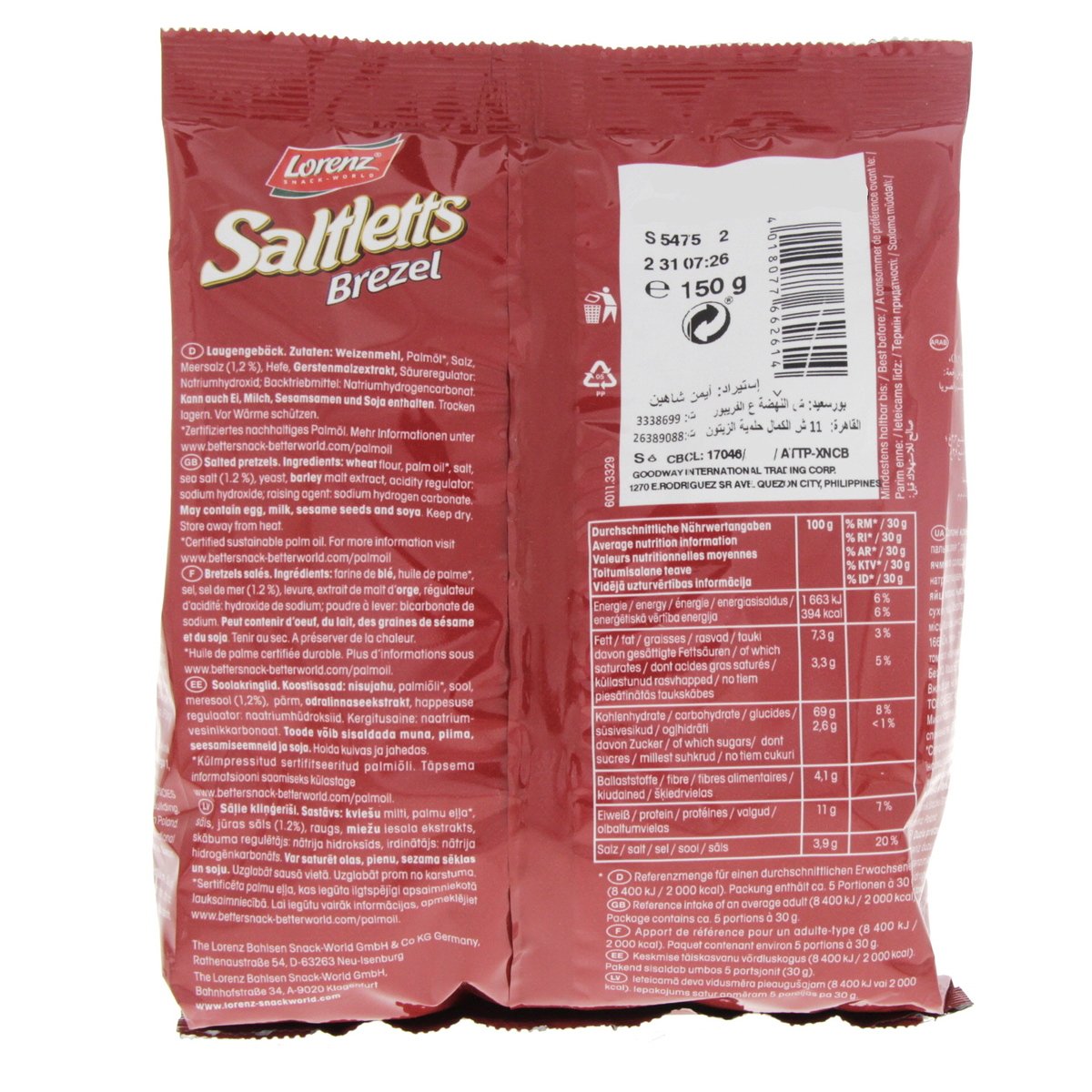 Lorenz Saltletts Salted Pretzels 150 g