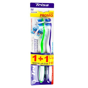 Trisa Toothbrush Perfect White Medium 1+1