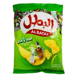اشتري قم بشراء البطل رقائق البطاطس بنكهة الملح والخل 110 جم Online at Best Price من الموقع - من لولو هايبر ماركت Potato Bags في السعودية