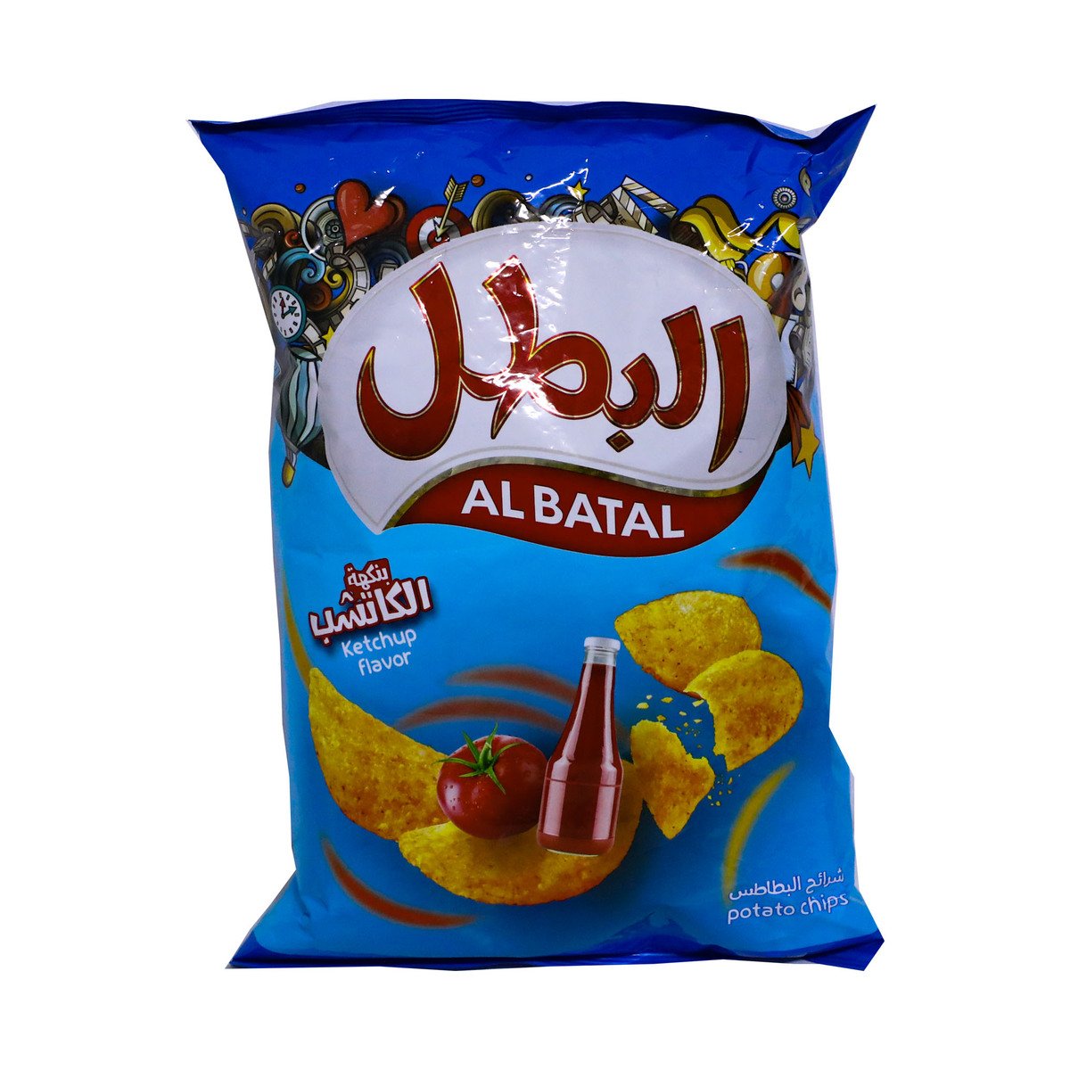 اشتري قم بشراء البطل رقائق البطاطس بنكهة الكاتشب 120 جم Online at Best Price من الموقع - من لولو هايبر ماركت Potato Bags في السعودية