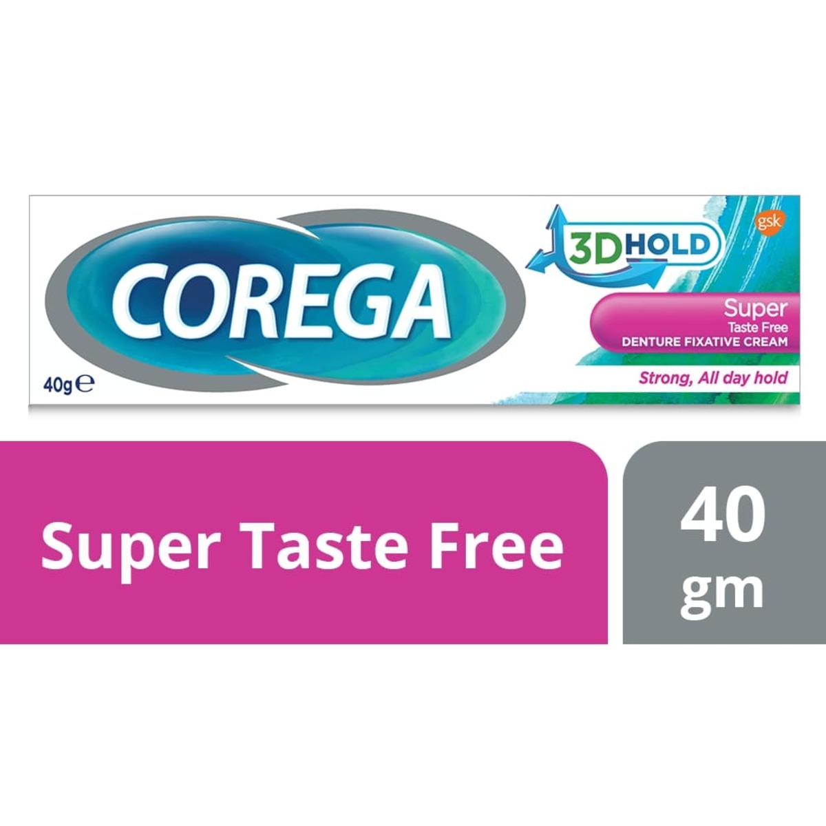 Corega Super Taste Free Denture Fixative Cream 40g