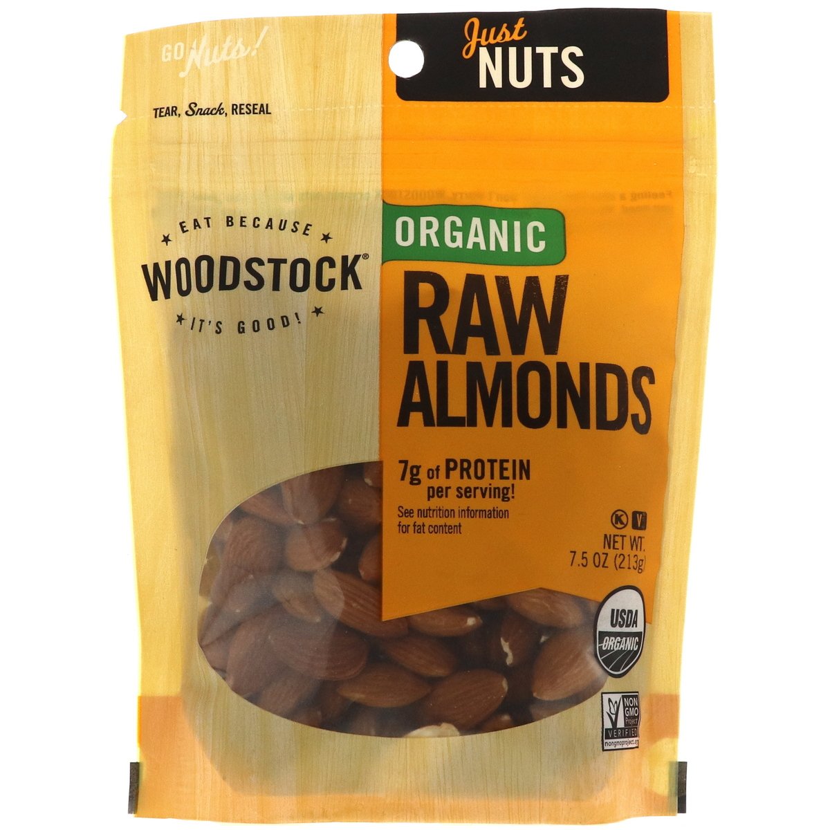 Woodstock Organic Raw Almonds 213 g