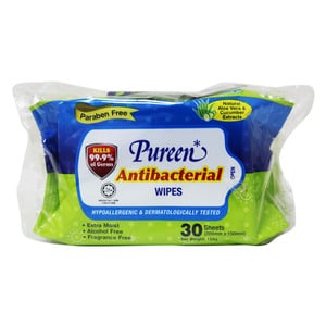 Pureen Antibacterial Wipes Fragrance Free 2 x 30sheets