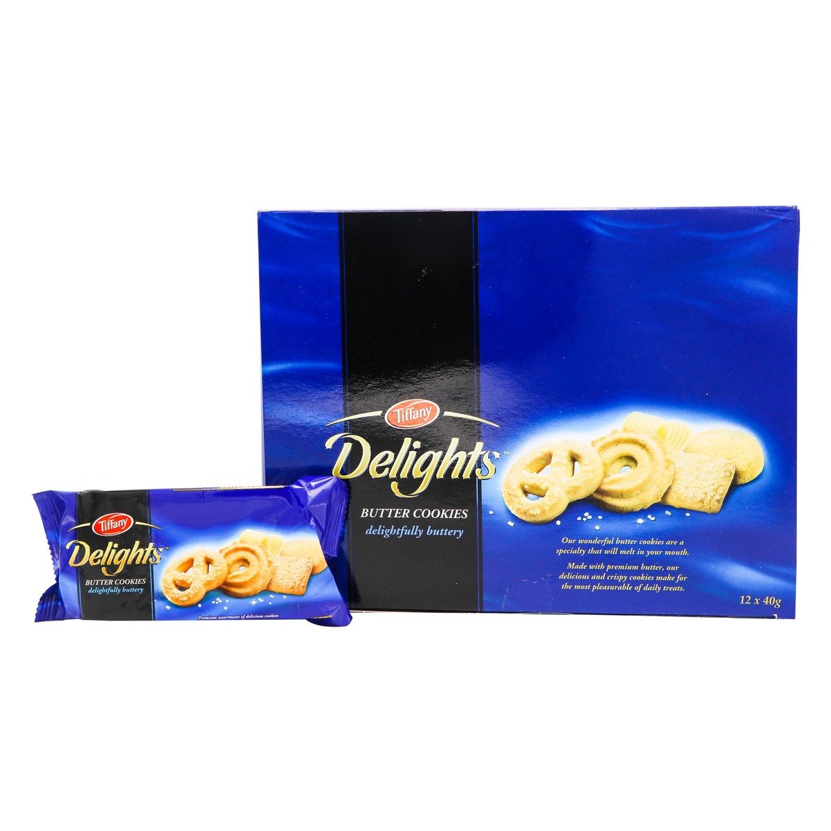 اشتري قم بشراء Tiffany Delights Butter Cookies 40g Online at Best Price من الموقع - من لولو هايبر ماركت Plain Biscuits في السعودية