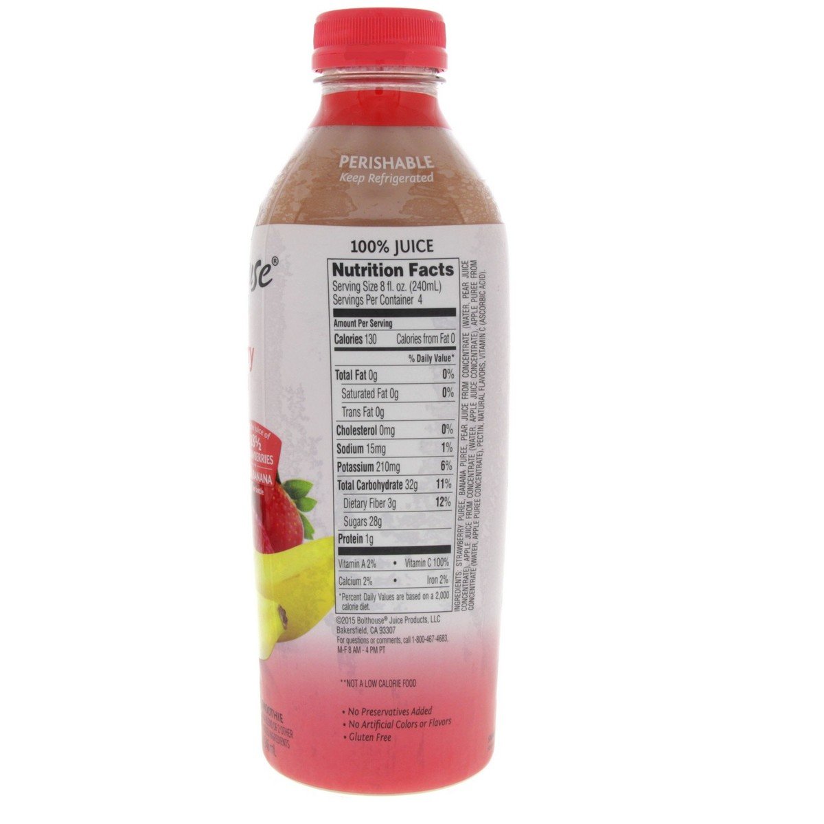 Bolt House Strawberry Banana Fruit Juice Smoothie 946ml