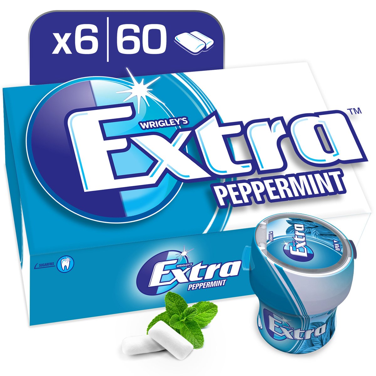 Wrigley's Extra Peppermint Gum 60 pcs