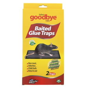 Good Bye Rat Control Glue Baited Glue Traps, 2's