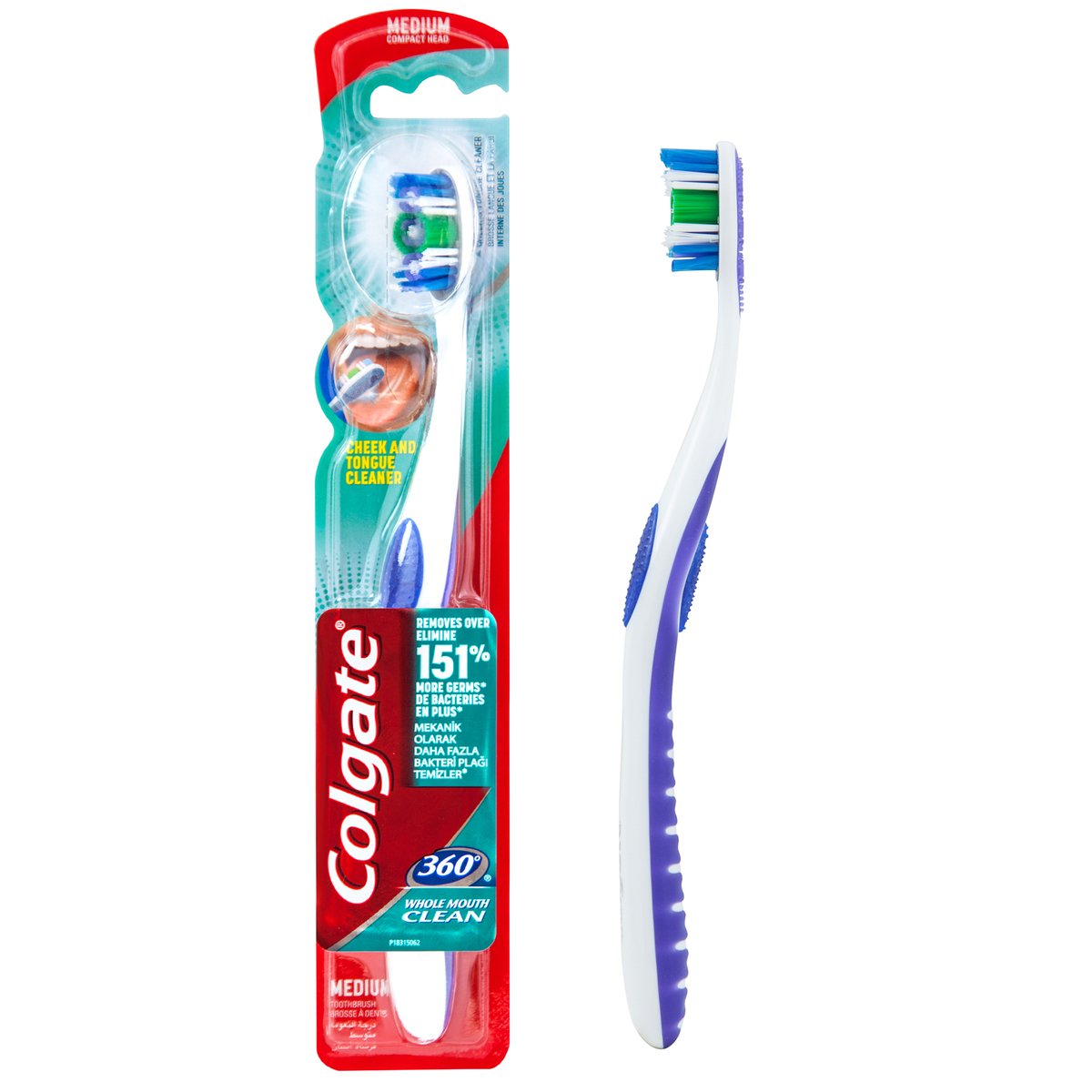 Colgate Toothbrush 360 Whole Mouth Clean Medium 1 pc