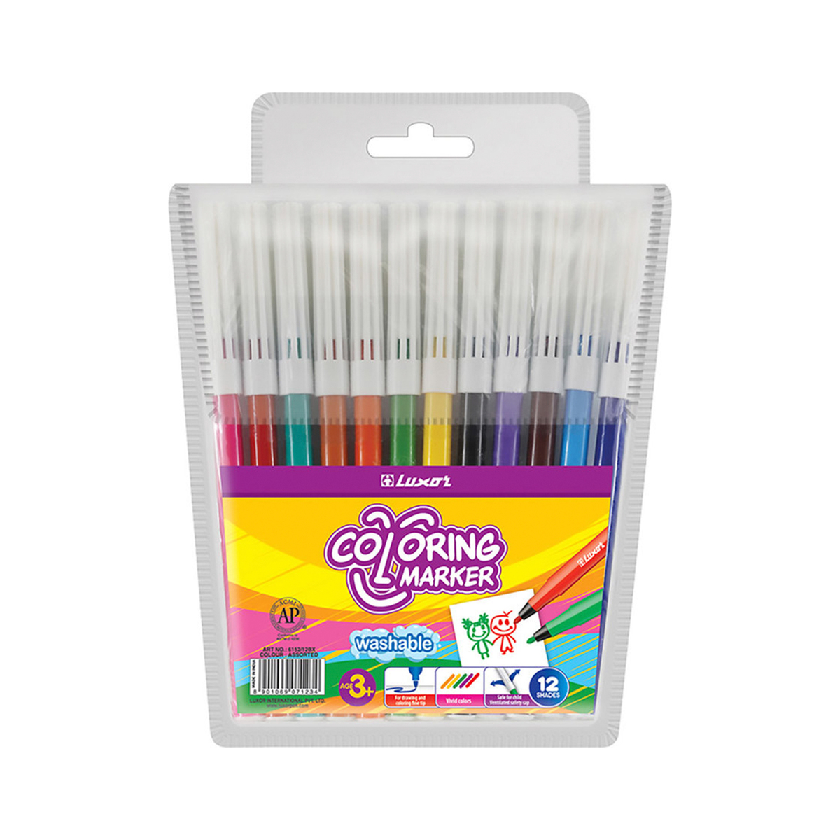 Luxor Sketch Pens Multicolor (Pack of 12 Pcs)