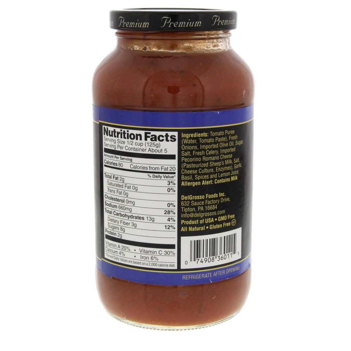 Del Grosso Tomato Basil Sauce 680 g