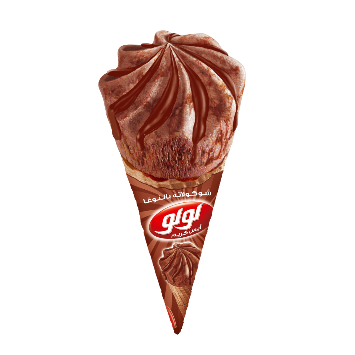 KDD Lulu Chocolate & Nougat Ice Cream Cone 6 x 100ml