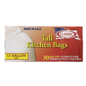 Classic Tall Kitchen Bags 13 Gallon Size 60.3cm x 74.6cm 30pcs