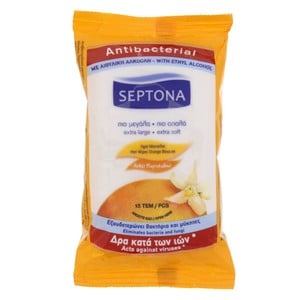 Septona Wet Wipes Orange blossom 15's