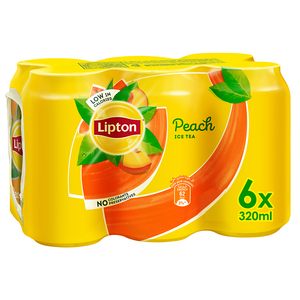 Lipton Peach Ice Tea Non-Carbonated Low Calories  Refreshing Drink 6 x 320ml