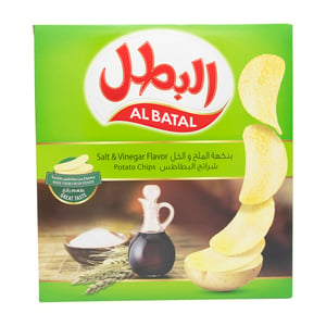 Buy Al Batal Salt & Vinegar Flavor Potato Chips 12 x 23 g Online at Best Price | Potato Bags | Lulu KSA in Saudi Arabia