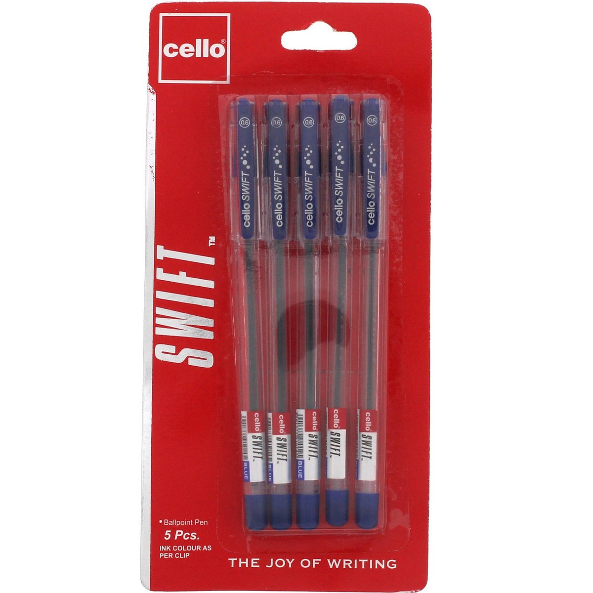 Cello Swift Ball Pen Blue 5's