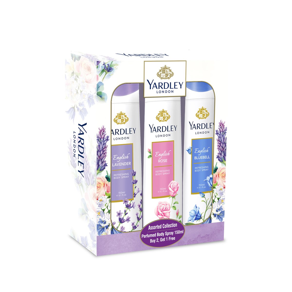 Buy Yardley Perfumed Body Spray Assorted 3 x 150 ml Online at Best Price | Female & Unisex Deo | Lulu UAE in UAE