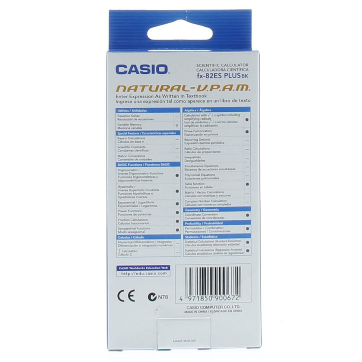 Casio Scientific Calculator FX-82ES PLUS