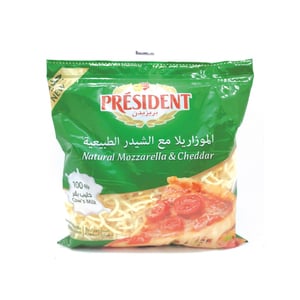 اشتري قم بشراء بريزيدن جبنة موزاريلا و شيدر طبيعية 450 جم Online at Best Price من الموقع - من لولو هايبر ماركت Grated Cheese في السعودية
