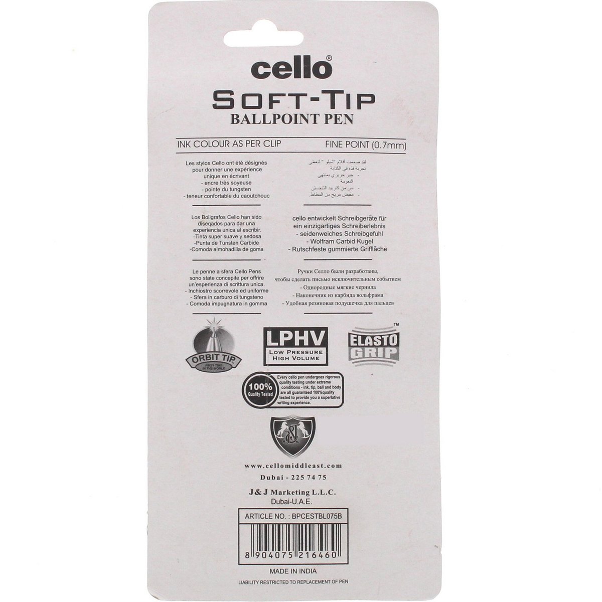Cello Soft-Tip Ball Pen Blue 5's