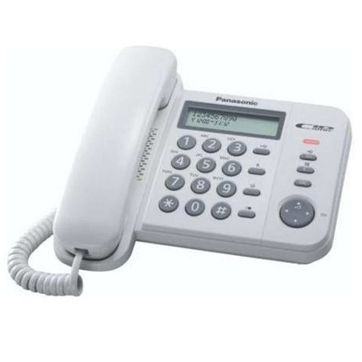باناسونيك هاتف سلكي عادي ، يتميز بذاكرة إعادة طلب 20 محطة ، أبيض ، KX-TS560MXW