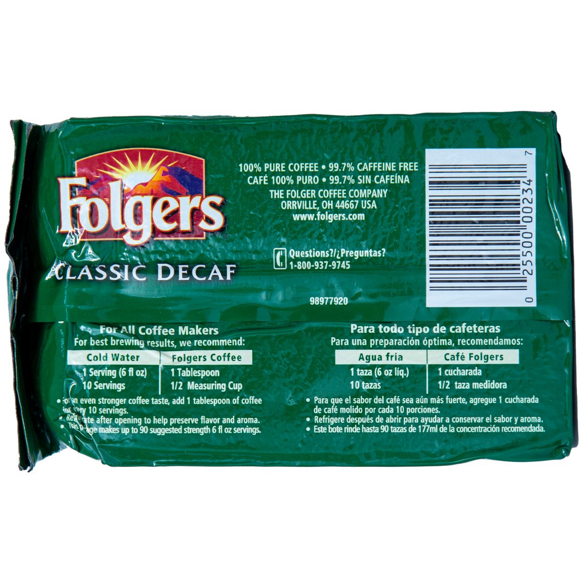 Folger's Classic Decaf Coffee 320 g