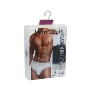 John Louis Men's Brief 1x3 Pack Small Assorted Colors