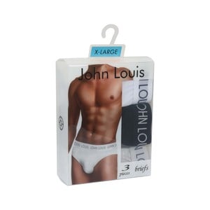 John Louis Men's Brief 1x3 Pack Extra-Large Assorted Colors