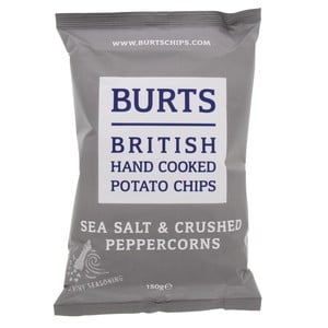 Burts Hand Cooked Potato Chips Sea Salt & Crushed Peppercorns 150 g