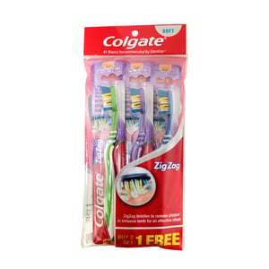 Colgate Tooth Brush Zig Zag Soft Buy 2 Free 1 3pcs