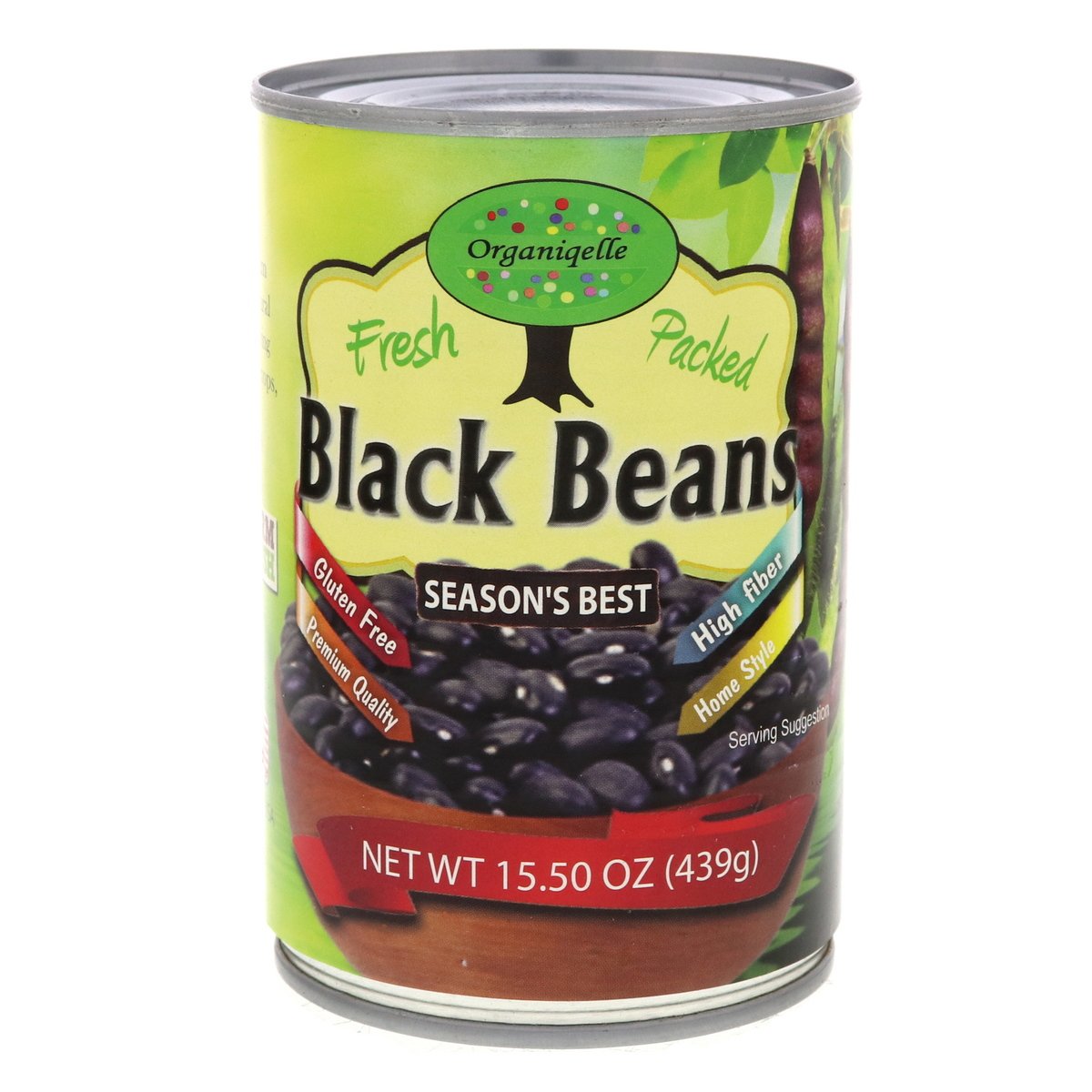 Organiqelle Natural Black Beans 439 g