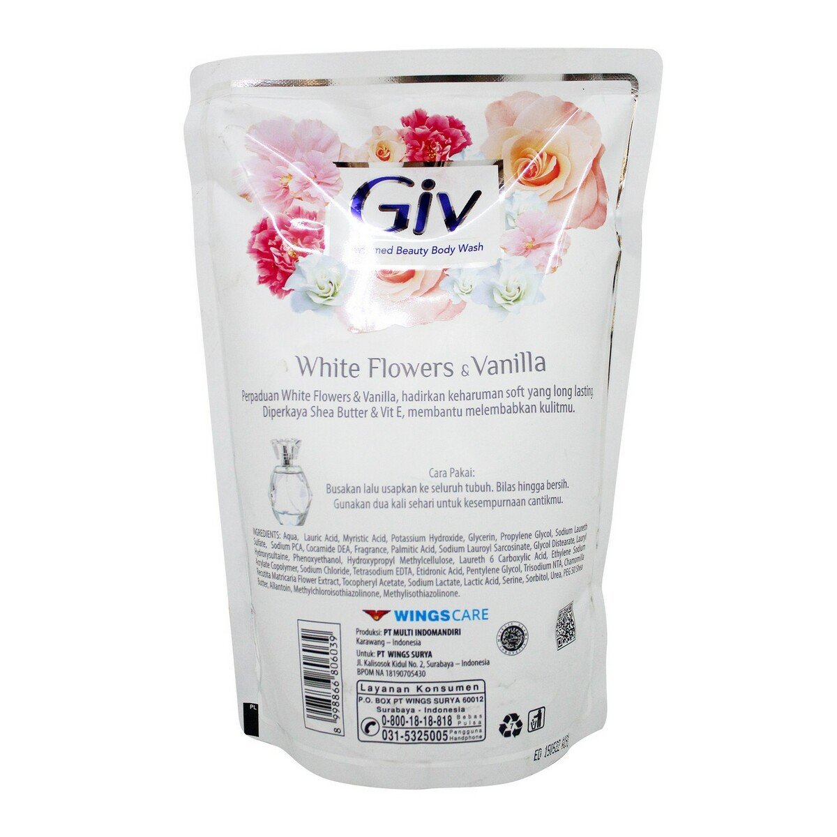 Giv Perfume Body Wash White Flower & Vanilla Refill 400ml