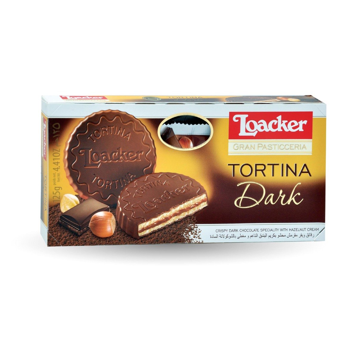 Buy Loacker Tortina Dark Chocolate 125g Online at Best Price | Wafer Biscuits | Lulu KSA in Saudi Arabia