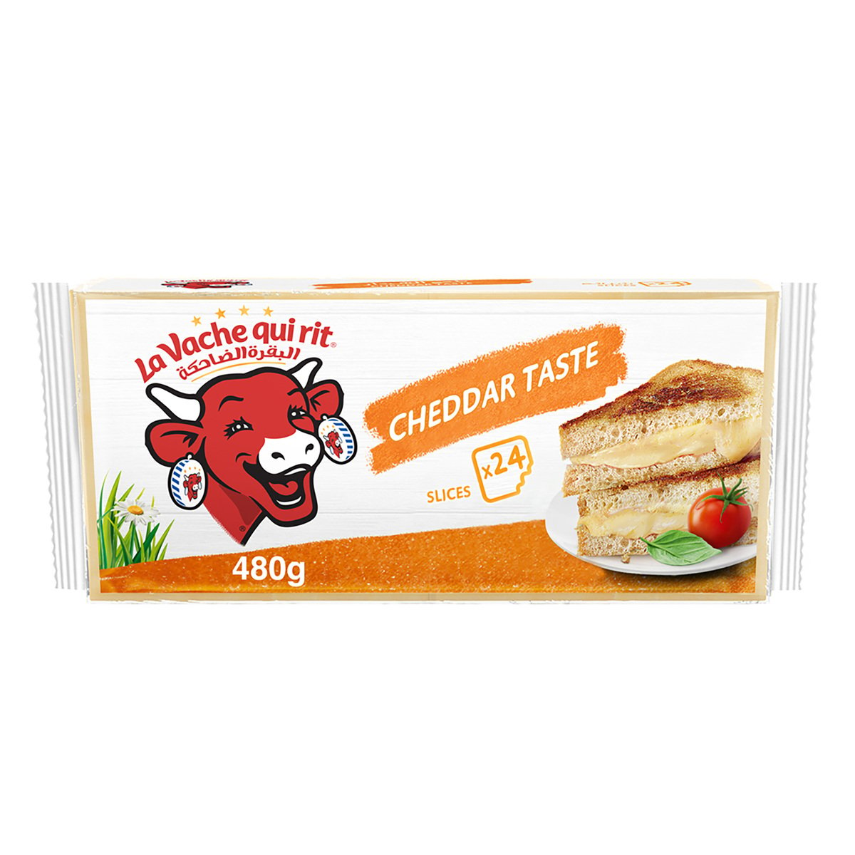 Lavache Quirit La Vache qui rit Cheddar Cheese Slices 24 Slices 480g