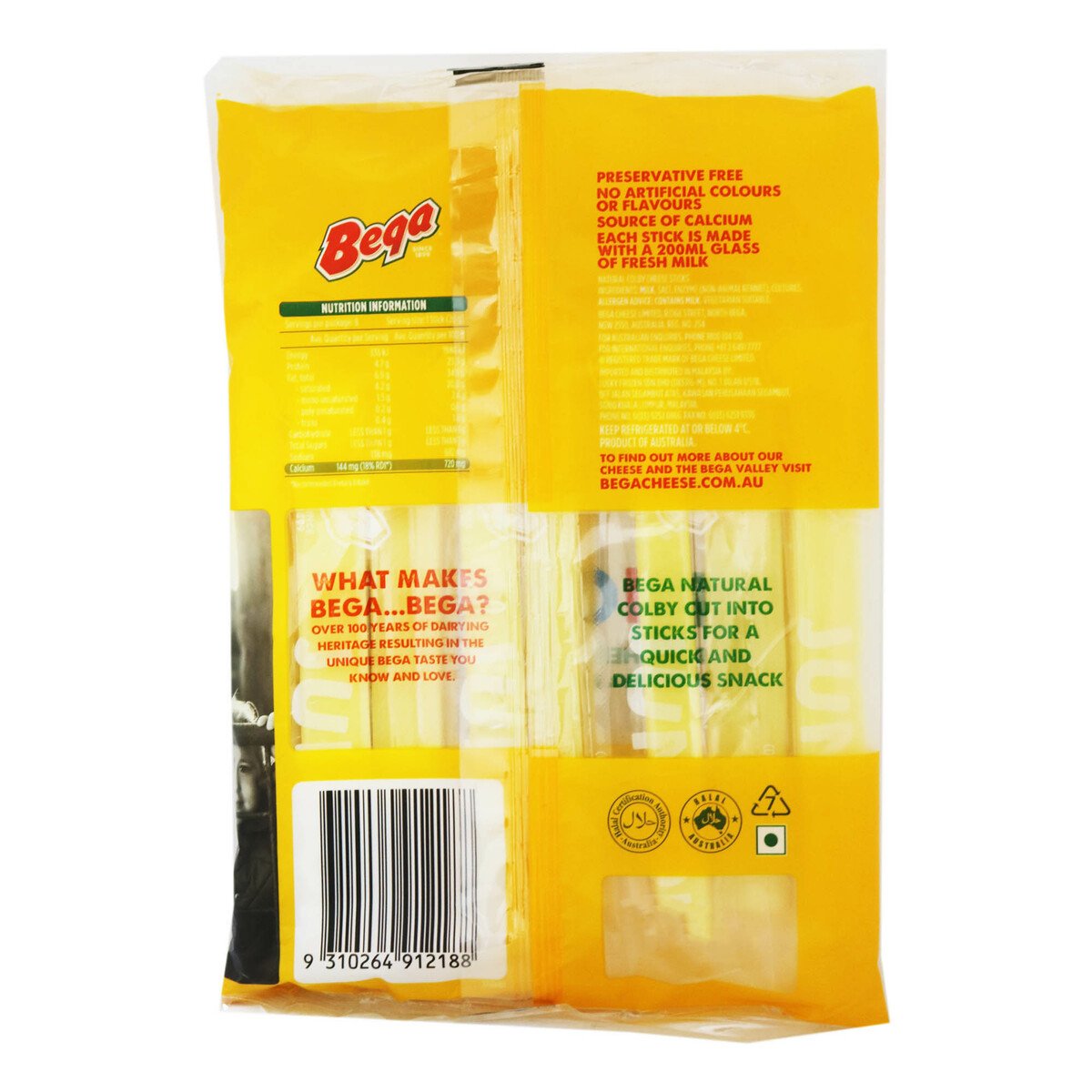Bega Junior Natural Cheese Sticks 160g