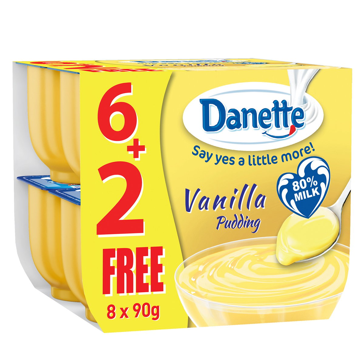 Danette Dessert Vanilla Flavour 90 g 6+2