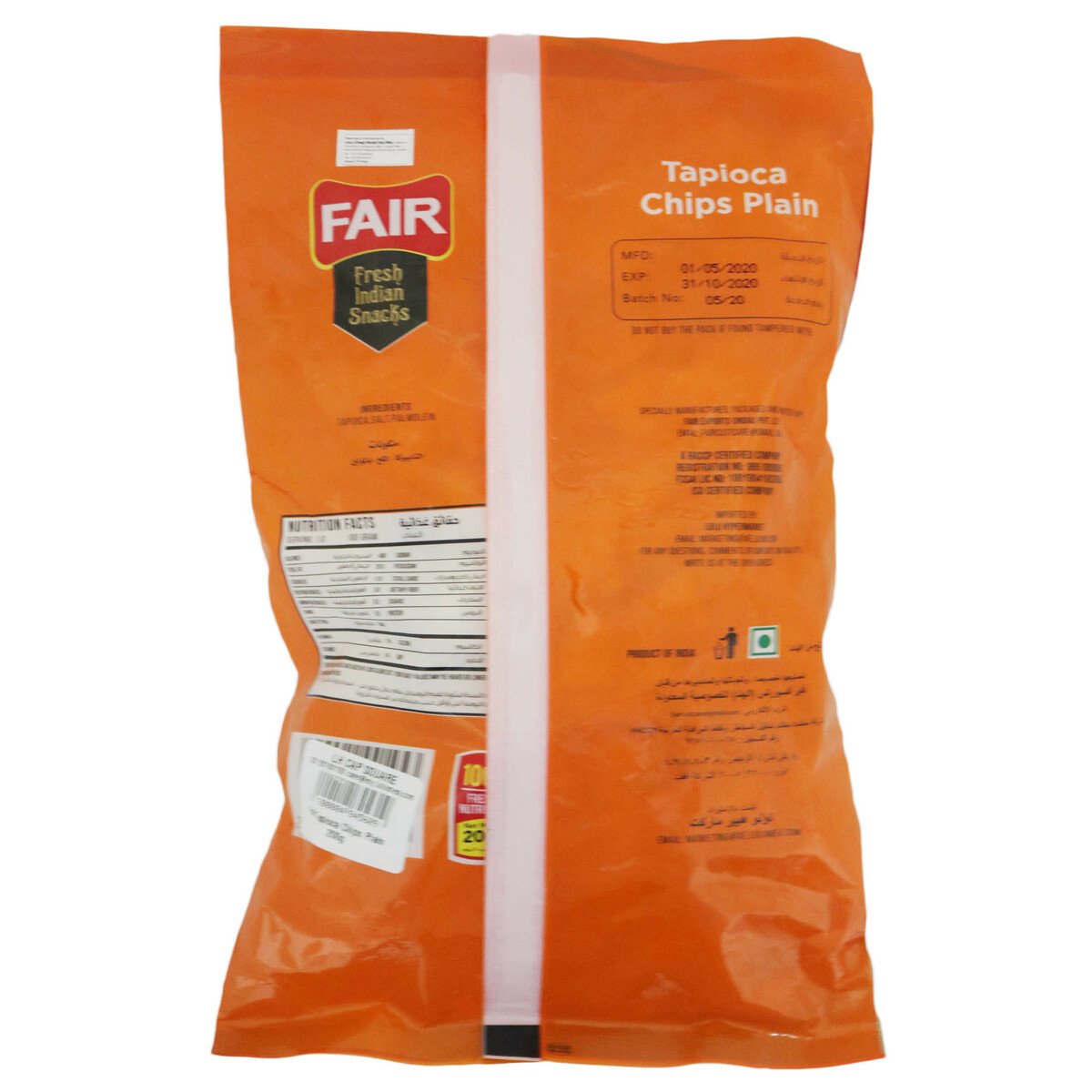Fair Plain Tapioca Chips 200g