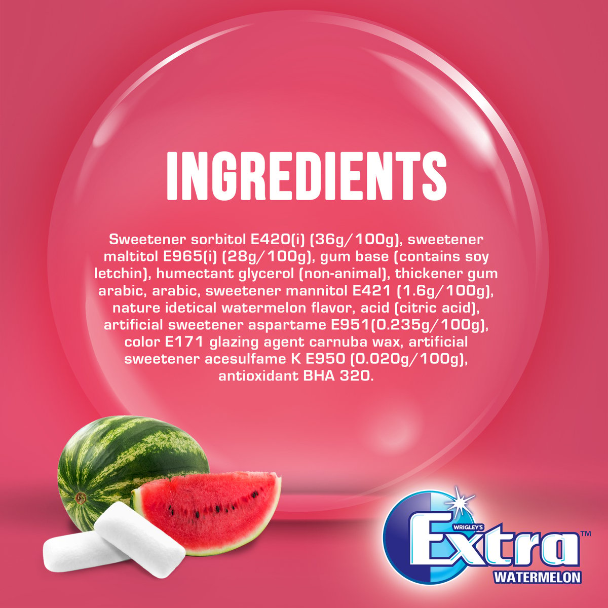 Wrigley's Extra Watermelon Gum 60 pcs